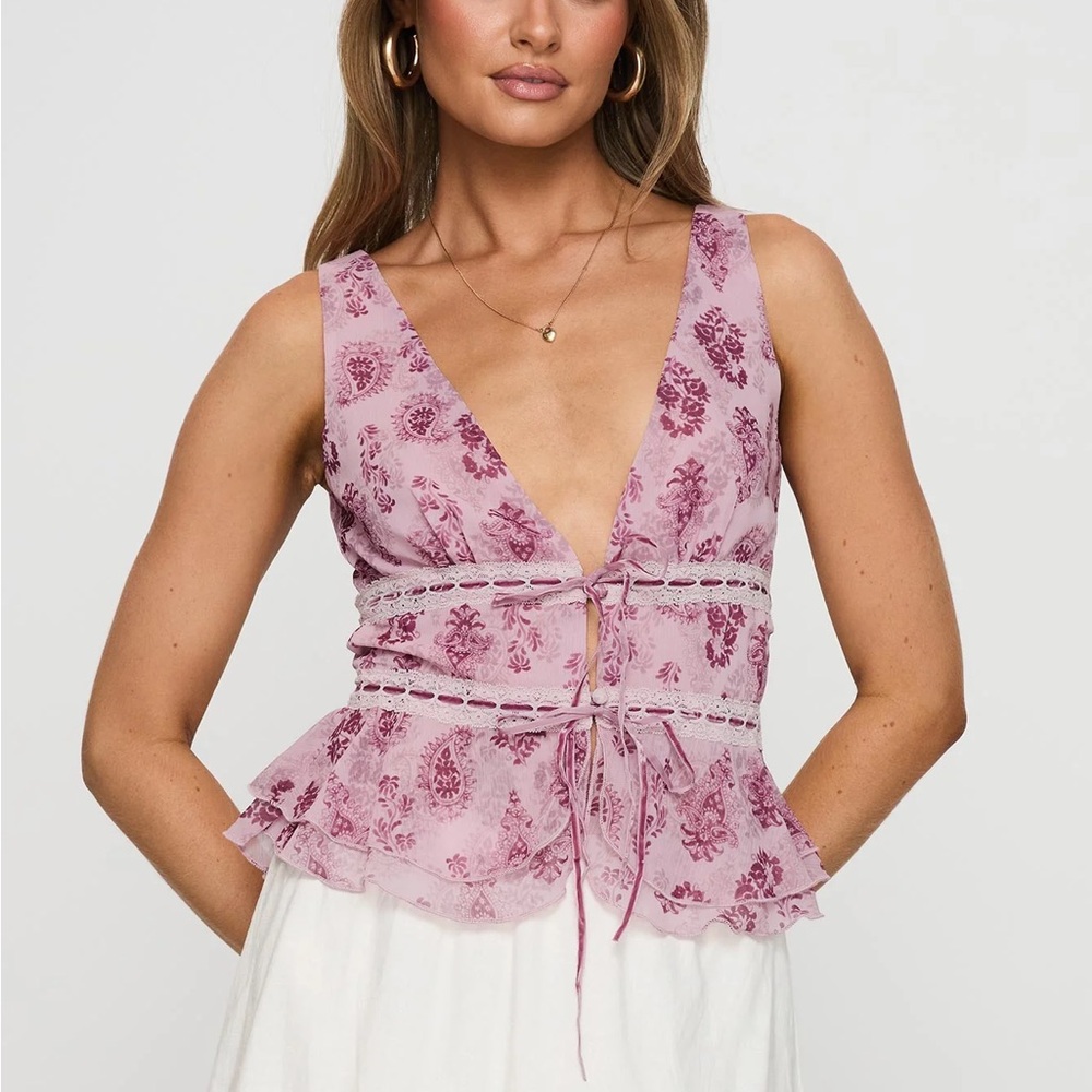 Princess Polly Pink Floral Tank Top